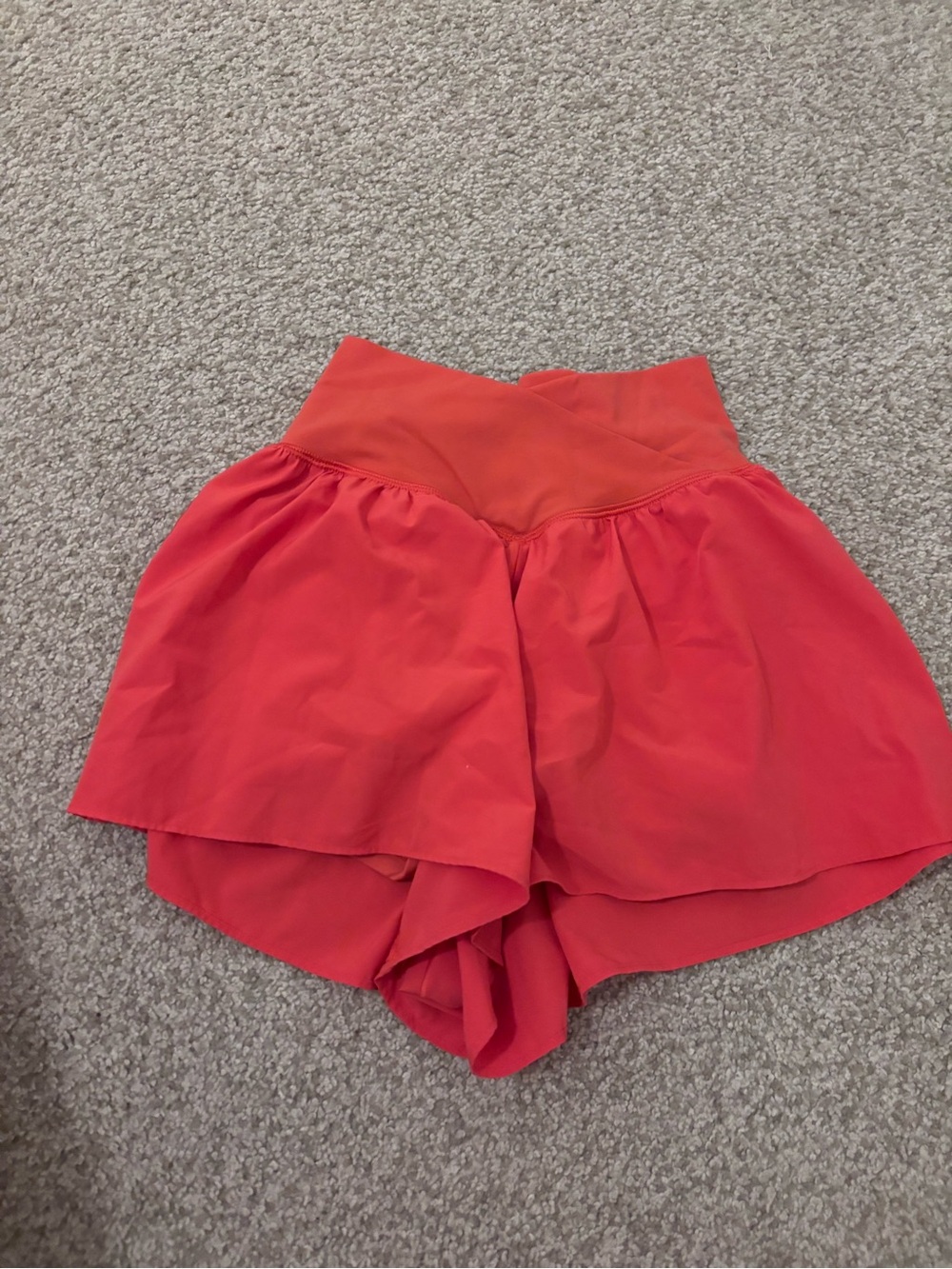 Offline Red Women's High-Waist Layered Shorts
